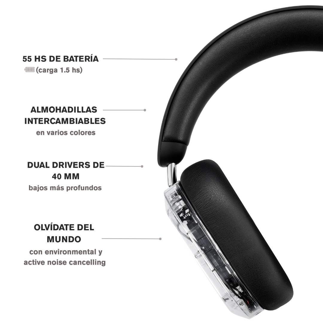 MONDO Over-ear Auriculares ANC - Transparente