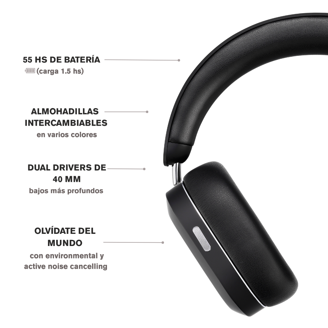 MONDO Over-ear Auriculares ANC - Negro