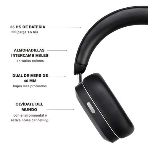 MONDO Over-ear Auriculares ANC - Negro